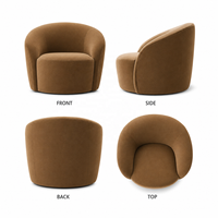 Fauteuil pivotant rembourré sur mesure, canapé individuel de luxe moderne avec base rotative à 360 degrés pour hôtel de charme