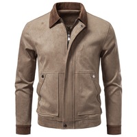 Veste en daim pour homme, nouvelle collection automne-hiver, couleur unie, décontractée, pour l'extérieur, vente en gros