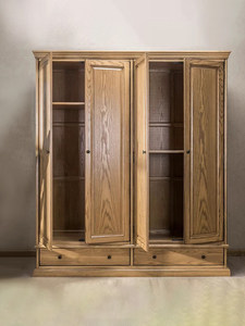 <span class=keywords><strong>Armoire</strong></span> sur mesure en bois massif de style campagnard américain, <span class=keywords><strong>4</strong></span> <span class=keywords><strong>portes</strong></span>, chêne cerisier, pour chambre à coucher - Product Image 3
