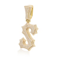 ODM OEM personnalisé Hip Hop bijoux S pendentifs à breloque A-Z Alphabet 925 argent Moissanite lettre pendentif