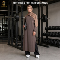 Ensemble de sport modeste Zaynab surdimensionné pour femme musulmane, tunique longue fendue sur le côté, leggings très extensibles, respirant, écologique, séchage rapide, anti-UV