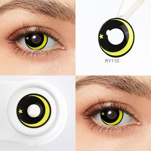 Pseyeche star pattern lenti a contatto colorate cosplay Anime lentilla de color contatti moon pattern lenti a contatto colorate di Halloween - Product Image 6