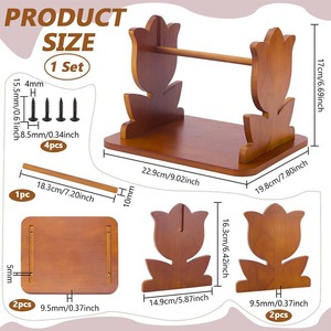 Support de fil en laine marron, support de bobines de ruban, support de rangement portable, support de boule pour le crochet, le tricot, l'artisanat, la couture à domicile - Product Image 3