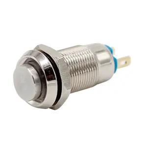 8mm Metal Push Button Switch 2 Pins Self-locking Latching Momentary Waterproof Stainless steel switch