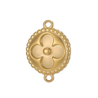 Connecteurs de breloques trèfle multi-styles D491 en acier inoxydable doré, accessoires floraux avec double trou pour le bricolage