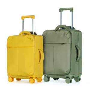 EMAY Large Capacity Luxury Business Carry On 20" Soft Nylon Fabric Trolley Luggage Travel Suitcases