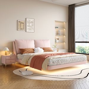 Yisi Italien Crème Style Doux <span class=keywords><strong>Dossier</strong></span> Puff Lit King Lit Haut de Gamme <span class=keywords><strong>Suspendu</strong></span> En Cuir Art Lit - Product Image 4