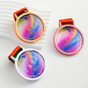 Medalla Deportiva de Cristal 3D Personalizada, Chapada en Oro, Plata o Bronce, con Grabado Láser para Torneos, Venta al Por Mayor OEM - Product Image 2