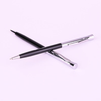 Stylo bille métallique transfrontalier haut de gamme, promotionnel pour entreprises, rétractable, pour hôtels, cadeau, stylo à encre huileuse, logo gravé au laser
