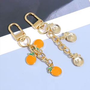 Fashion Fruit Strawberry Orange Zinc Alloy Keychain Bag Pendant Cute Creative Key Chain <b>Charm</b> Backpack Ornament - Product Image 2