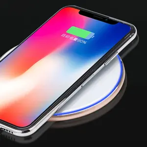 mobile phone wireless charging fast charge 10W round wireless charger Ultra thin acrylic mirror wireless fast charging