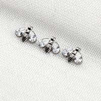 Ensemble de Piercings Abeille Mignonne 16G en Titane ASTM F136 pour Hélix et Lèvre, Bijoux Corporels avec Zircon, Cadeau