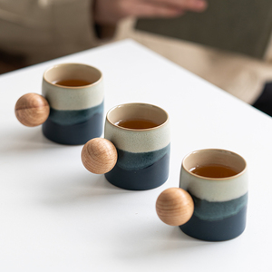 <span class=keywords><strong>Taza</strong></span> de Cerámica de 70 ml con Esmalte de Alta Temperatura y Vista al Mar de Montaña, <span class=keywords><strong>Taza</strong></span> de Madera para Maestro, Juego de Té Kung Fu, <span class=keywords><strong>Taza</strong></span> de Café - Product Image 4