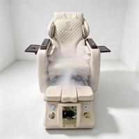 Fauteuil de pédicure électrique personnalisé inclinable avec massage des pieds, brumisateur et charge sans fil pour salon de beauté