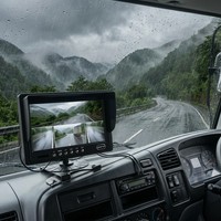 Moniteur de recul pour voiture IPS 7 pouces avec caméra de recul AHD 1080P, affichage quadruple 4CH, écran partagé 12V-36V pour camions et bus