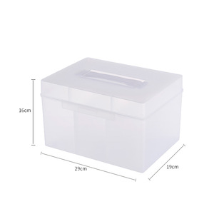 Plastic Storage Box Organizer Frosted Transparent Rectangle With Compartments For Toys Books Medicine Desktop Use - Product Image 5
