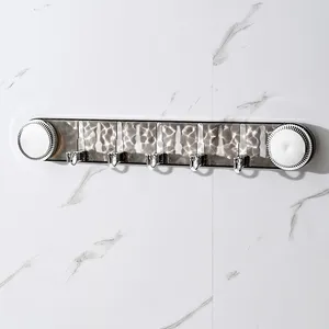 Home Storage Suction Cup Row with 5 <b>Hooks</b> No Marking No Punching Strong Load-bearing Bathroom <b>Kitchen</b> Suction Cup <b>Hooks</b> - Product Image 6