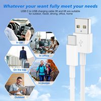 3ft 6ft 2M Type C Cable pour iPhone 16 Pro/16/15 USB A à USB C Carplay Charger Cord Type C Car Charging Cable
