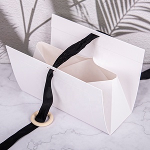 Thân Thiện Với Môi Biểu Tượng Tùy Chỉnh Gấp Wedding Party Pastry Tinh Tế Bow <span class=keywords><strong>Ribbon</strong></span> Quà Tặng Giấy Túi Với Xử Lý - Product Image 6