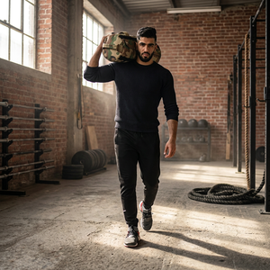 <span class=keywords><strong>Sac</strong></span> de musculation robuste en Cordura 1000D camouflage Woodland avec plusieurs poignées pour entraînement fonctionnel de force - Product Image 1