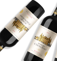 Etiquette en papier blanc UV personnalisée pour emballage de boisson estampage à chaud gaufré avec adhésif spécial étiquette autocollante en relief pour vin