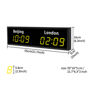 CHEETIE CP34 LED Fuseaux horaires monde Windows logiciel basé pour mettre à jour l'heure deux fuseaux horaires horloge pour Office Airport - Product Image 3