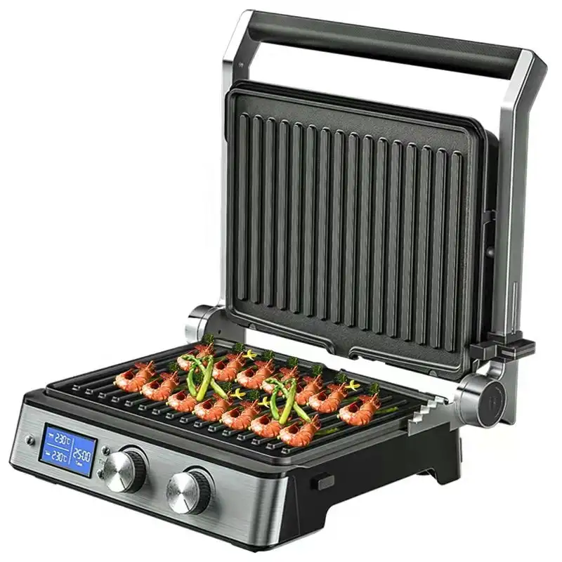 electric smokeless bbq panini barbecue commercial indoor press contact sandwich griddles grill
