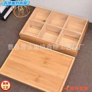 Caja compartimentada de bambú y madera para frutos secos y aperitivos, caja de regalo de madera simple con múltiples compartimentos para pastelería, organizador y almacenador de frutas - Product Image 3