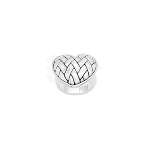<b>Marvellous</b> Class 925 Silver Woven Heart Basket Weave Pattern Latest Thai Ring Design - Product Image 1