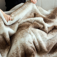 Couverture de lit personnalisable en fibre de polyester tricotée double face, unie, haut de gamme, toutes saisons, 200x230cm, pour maison moderne, en promotion