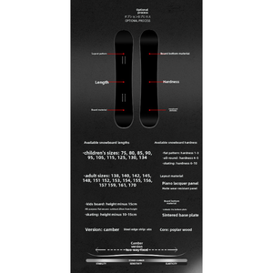 Tabla de Snowboard Pro Poplar Core, Perfil Camber All-Mountain, Fibra <span class=keywords><strong>Dual</strong></span> Biaxial, Equipo de Snowboard para Adultos, Venta al Por Mayor - Product Image 2