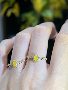 Xinfly Fine Jewelry Water <b>Drop</b> Shape Fancy Yellow Diamond 18K Gold Ring Customized Wedding Gift - Product Image 4