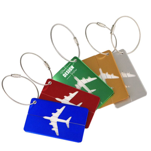 Etiquetas <span class=keywords><strong>de</strong></span> equipaje <span class=keywords><strong>de</strong></span> aluminio personalizadas, juego <span class=keywords><strong>de</strong></span> etiquetas <span class=keywords><strong>de</strong></span> maleta coloridas con lazo <span class=keywords><strong>de</strong></span> acero y tarjeta <span class=keywords><strong>de</strong></span> identificación para bolsas <span class=keywords><strong>de</strong></span> viaje - Product Image 1