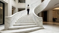 Dalle de marbre blanc naturel Fendi de luxe, polie pour les murs, comptoirs et sols de villas