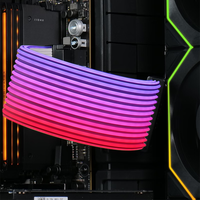 Kit de câbles d'extension RGB LIAN LI PW24-1W pour alimentation, ATX 24 broches, GPU double/triple 8 broches, Gen. 4, connecteurs souples et amovibles L-Connect 3