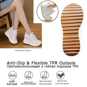 <span class=keywords><strong>Sneakers</strong></span> <span class=keywords><strong>con</strong></span> <span class=keywords><strong>Zeppa</strong></span> da 10cm 4 Pollici, Scarpe Chunky <span class=keywords><strong>Bianche</strong></span> in Vera Pelle per Donna, Scarpe Estive e Autunnali da Passeggio - Product Image 5