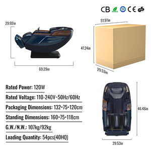 من المصنع الأصلي للمنزل الفاخر لكامل الجسم Ai ذكي للتدفئة 3D روبوت يدوي مسار Sl بلا جاذبية بو الجلود كرسي تدليك محمول - Product Image 6