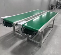 Bande transporteuse mobile en PVC, bande plate verte pour lignes d'assemblage industrielles