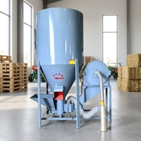 Mélangeur vertical en acier inoxydable pour aliments animaux, capacité 500 kg/h, surveillance à distance, usage agricole