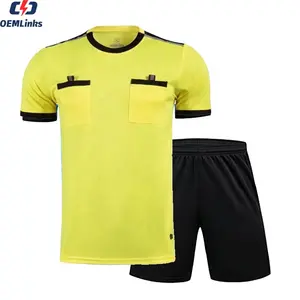 Wholesale Football Referee Shirt Unisex Football Referee Jersey Set High Quality Soccer Referee Uniforms For Sale