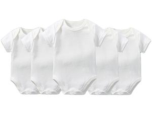 Vente en gros 5pcs body blanc à manches courtes pour bébé barboteuse nouveau-né vêtements pour bébé one sie - Product Image 3