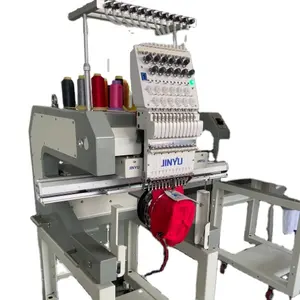 JinYu1201-máquina de bordado de logos para uso doméstico y negocios, máquina de bordar de un solo cabezal para bolsos