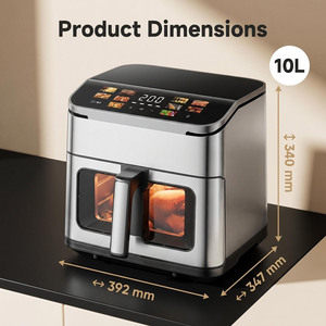 <span class=keywords><strong>Friteuse</strong></span> à air double tension 110V-240V, grande capacité 10L, 1800W, chauffage en acier inoxydable 304, finition mate, certifiée GS CE CB - Product Image 6