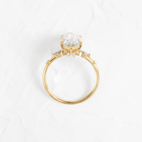 Bague de fiançailles en or massif 14K/18K avec diamant de laboratoire 0,5-3 carats, taille marquise, trois pierres, pierres latérales en forme de poire, certifiée IGI CVD/HPHT, personnalisable