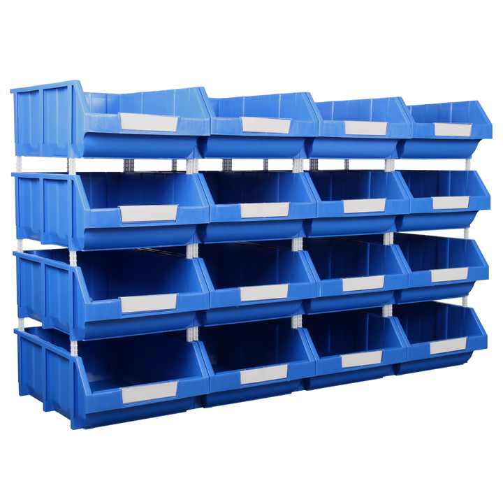 Tool Storage Plastic Bins - Stackable & Hangable Solutions