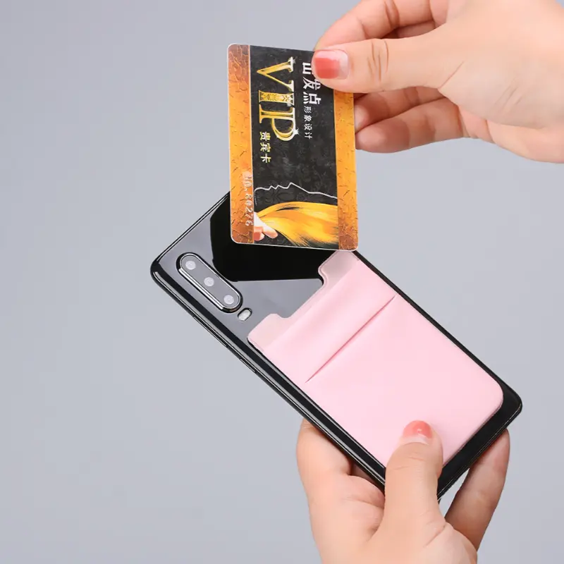 Sẵn Sàng Để Tàu Điện Thoại Di Động Chủ Sở Hữu Thẻ Điện Thoại Wallet Stick Trên Lycra Chủ Thẻ Cho Trường Hợp Điện Thoại