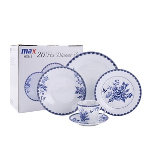 Vintage Blue Dinnerware Set Porcelain Tableware Dinner Set Plates Sets - Product Image 5