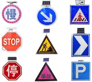 Señal <span class=keywords><strong>de</strong></span> Tráfico <span class=keywords><strong>de</strong></span> Advertencia para Carreteras con Luces LED Intermitentes, Alimentada por Energía Solar, Placa <span class=keywords><strong>de</strong></span> Aluminio, Personalizable, Grado Retroreflectante, Venta al Por Mayor del Fabricante - Product Image 6