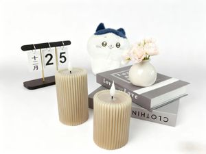 Vela electrónica columnar texturizada Estudio/dormitorio Decoración suave Luz diaria Atmósfera Decoración Accesorios - Product Image 2