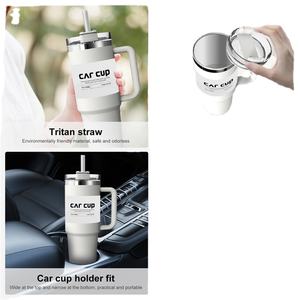 Gobelet isotherme en acier inoxydable à double paroi de 40 oz avec poignée, isolation thermique de 6 à 12 heures, tasse à glace colorée - Product Image 3